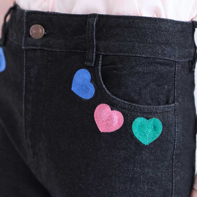 PANTALÓN - Compañía Fantástica, Vaquero negro con estampado Candy