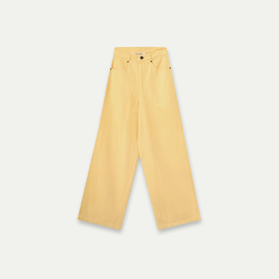 PANTALÓN - Compañía Fantástica, Wide Leg Amarillo