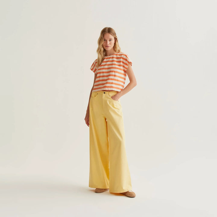 PANTALÓN - Compañía Fantástica, Wide Leg Amarillo