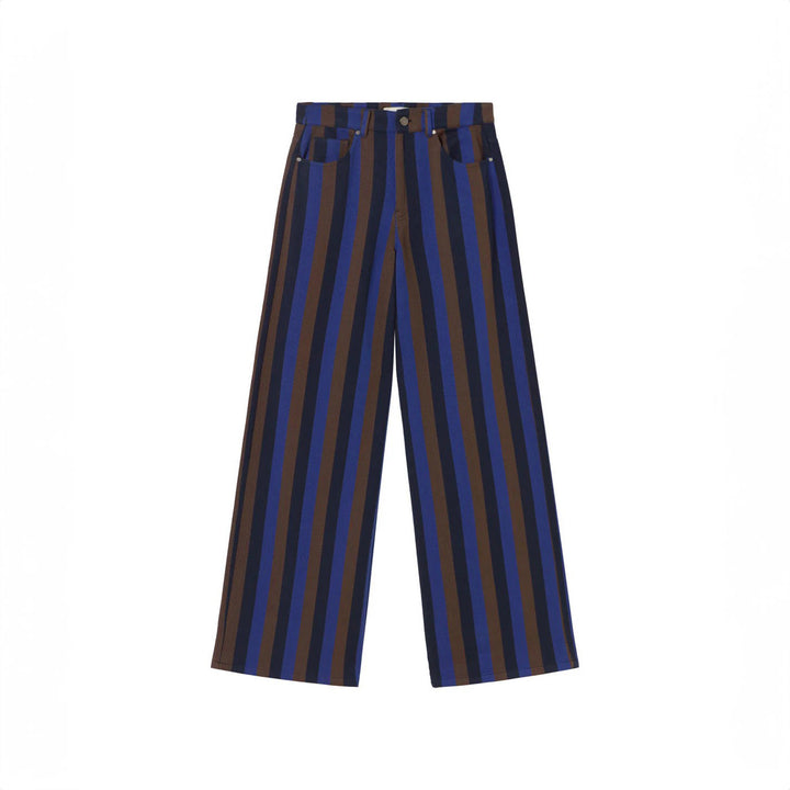 PANTALÓN - Thinking Mu, Wide leg rayas azul totenham Hedda
