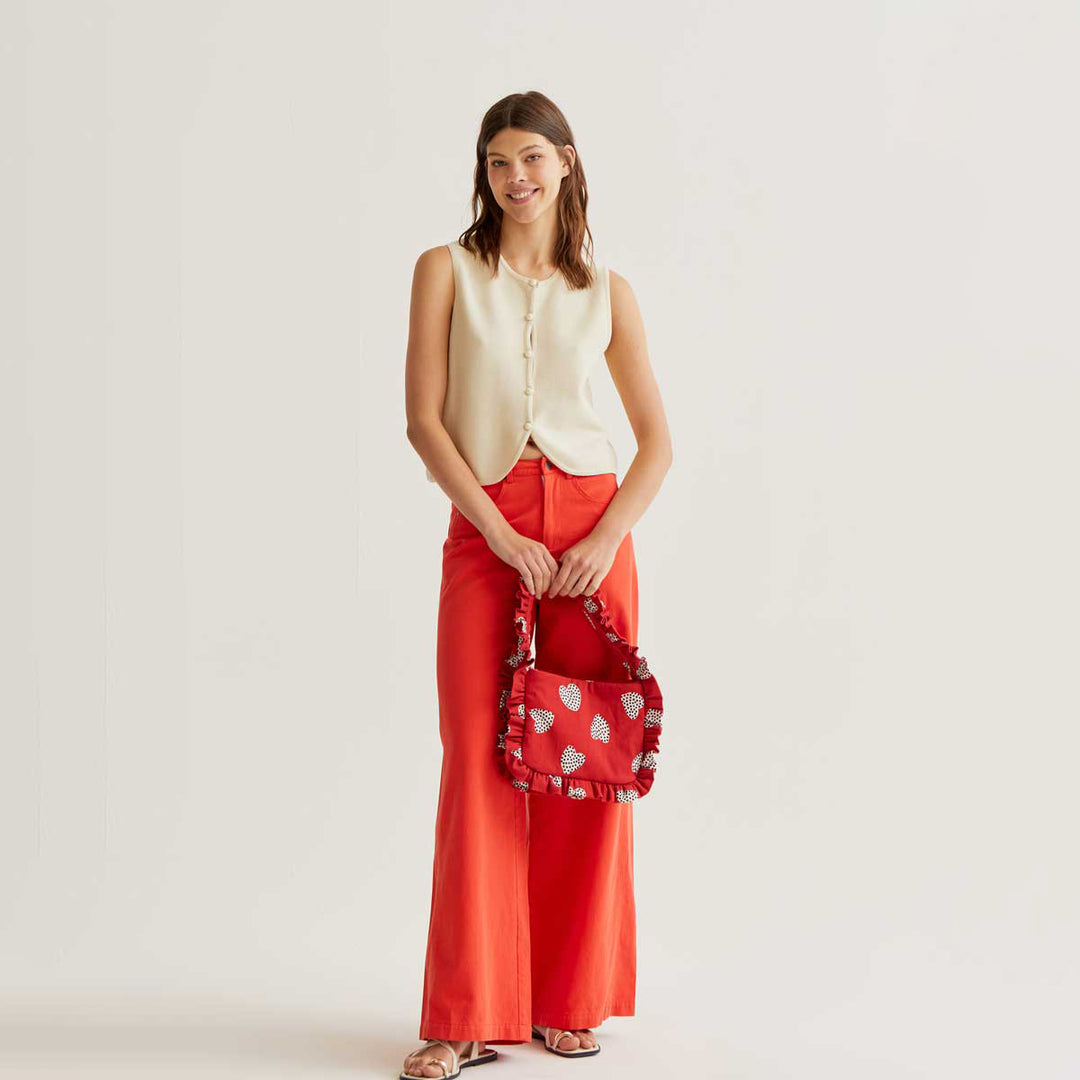 PANTALÓN - Compañía Fantástica, Wide leg rojo