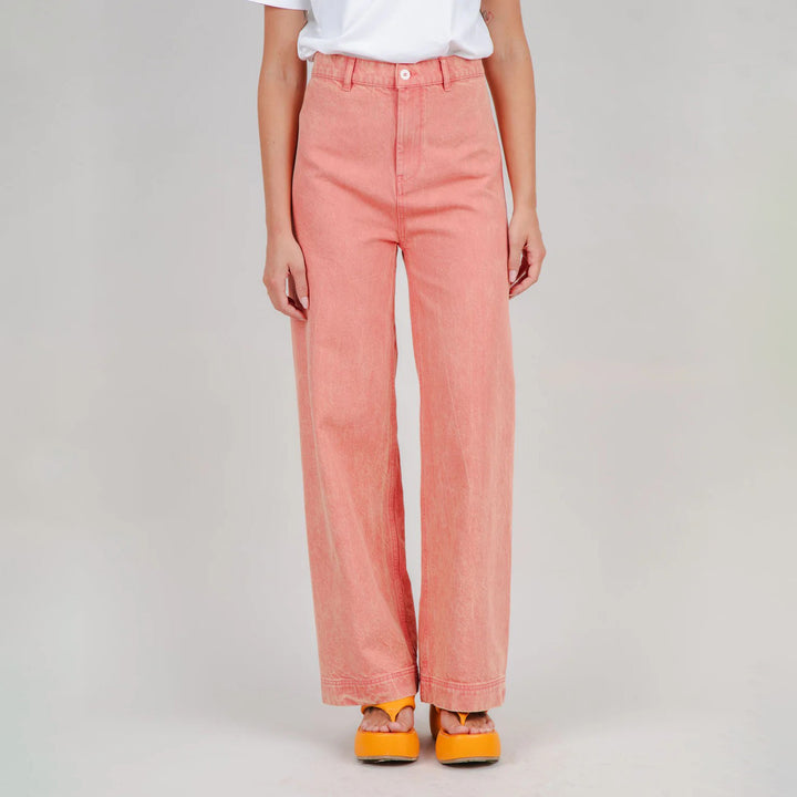 PANTALÓN - Brava Fabrics, Washed Denim Straight Leg Rosas