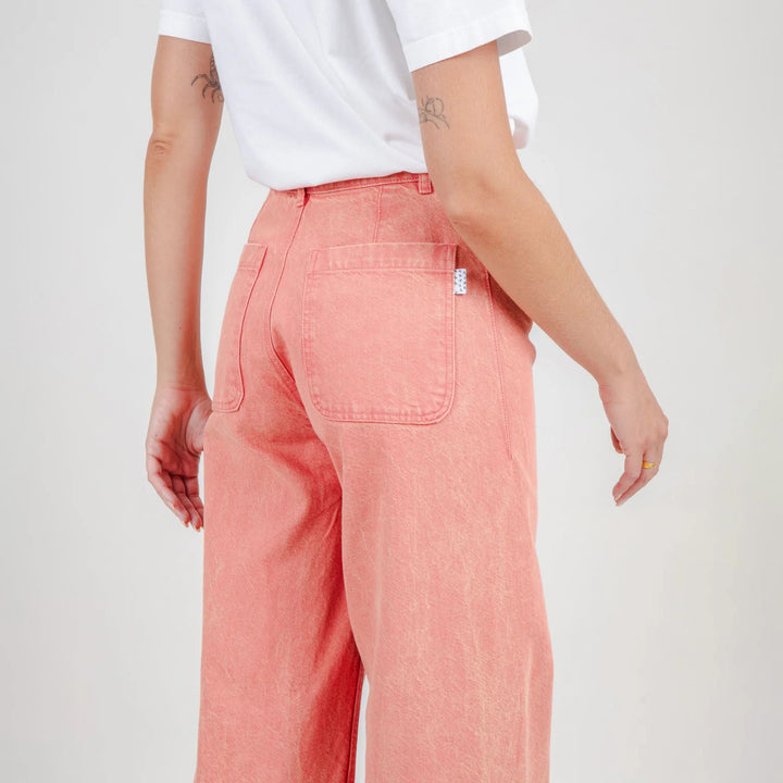 PANTALÓN - Brava Fabrics, Washed Denim Straight Leg Rosas