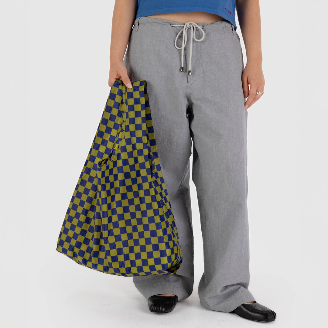 TOTE BAG - Baggu, Pear Navy Check