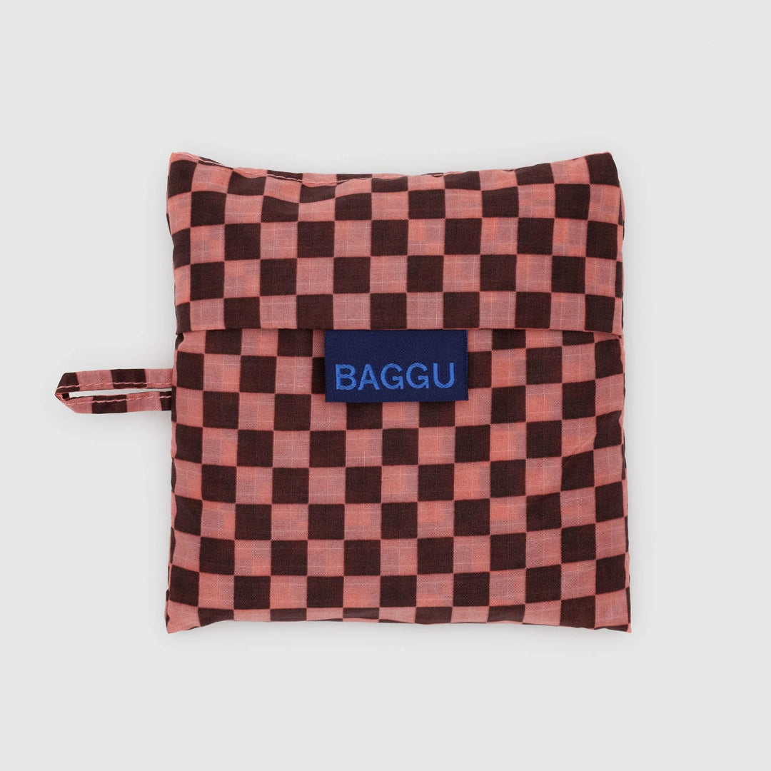 TOTE BAG - Baggu, Pink Brown Check