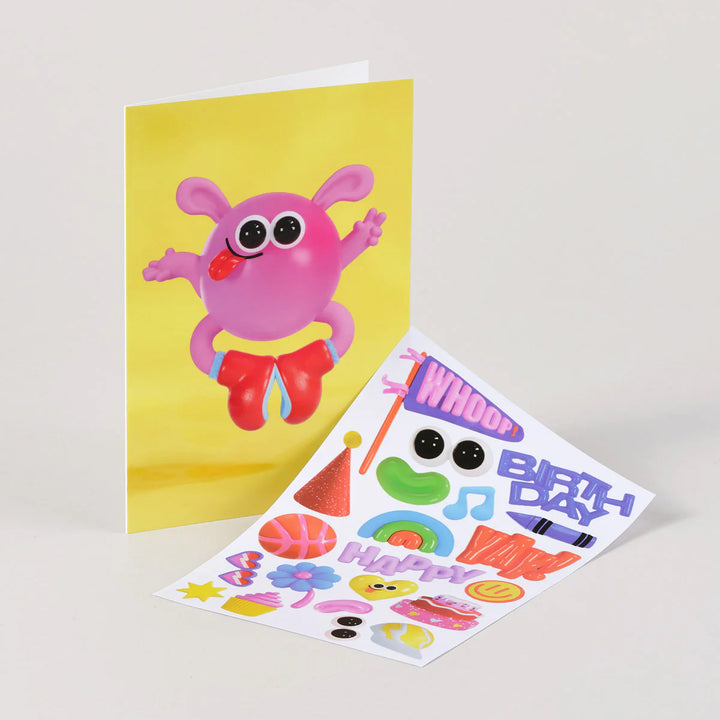 TARJETA FELICITACIÓN - Wrap Magazine, Pinky Sticker Card