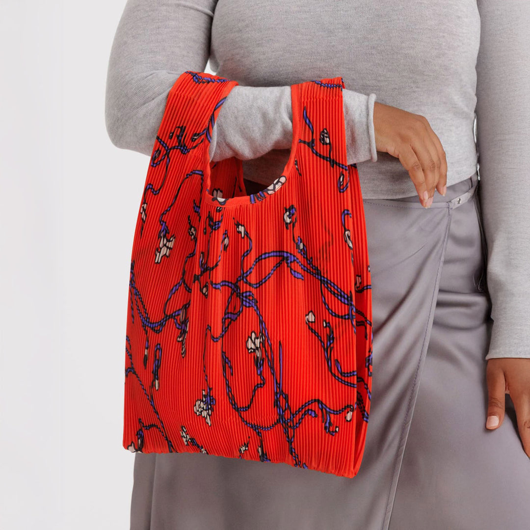 TOTE BAG - Baggu, Pleated Red Snapdragon