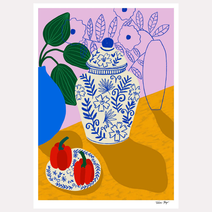 ILUSTRACIÓN - Teresa Rego, Porcelain & Peppers Print