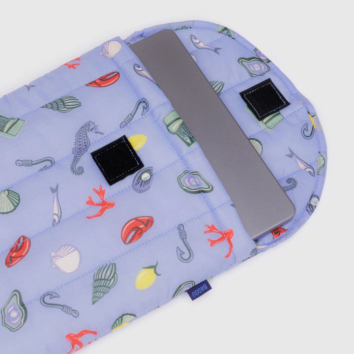 FUNDA DE PORTÁTIL 13''/14" - Baggu, Sea Charms Puffy Laptop Sleeve