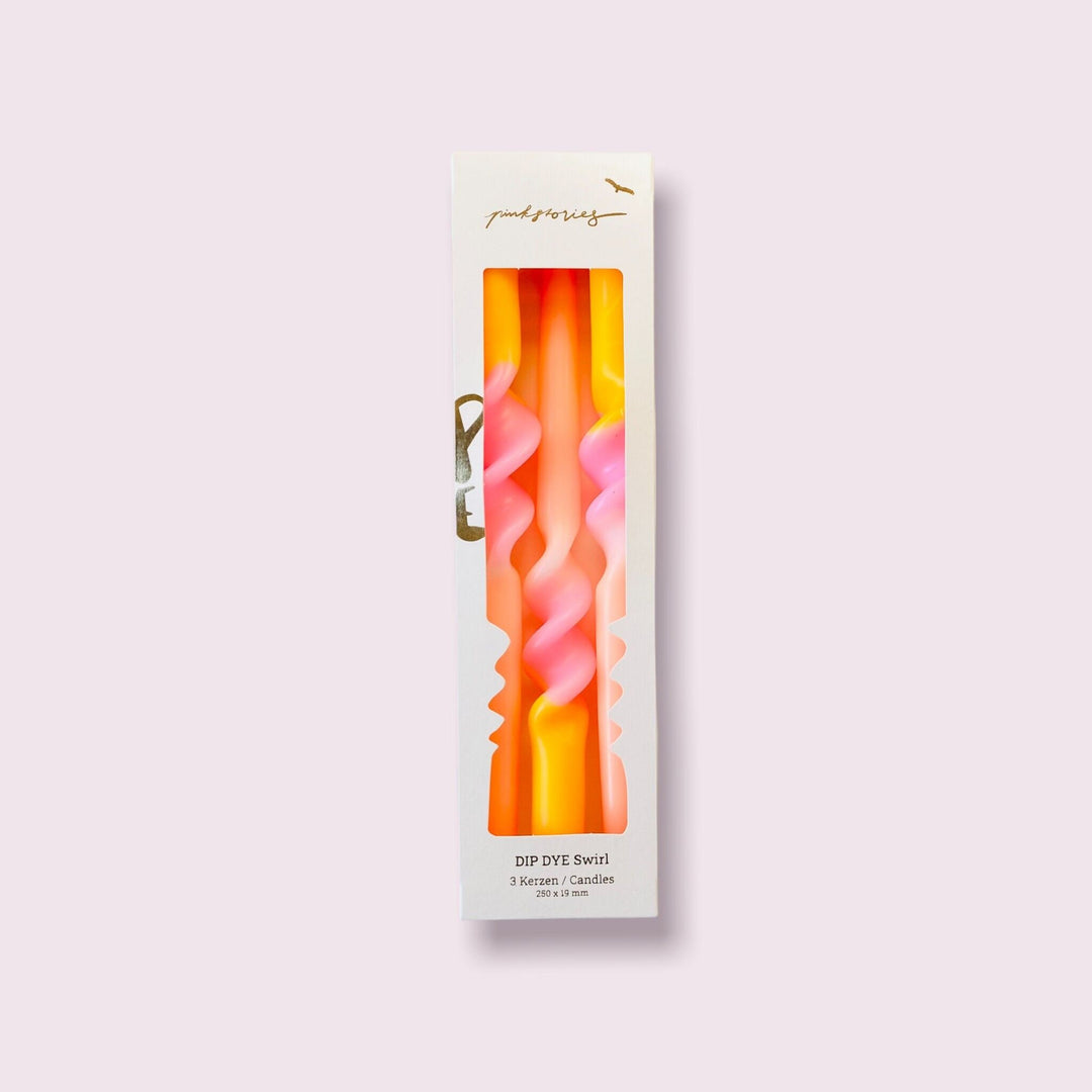SET 3 VELAS - Pink Stories, Valentine Promise Dip Dye Swirl