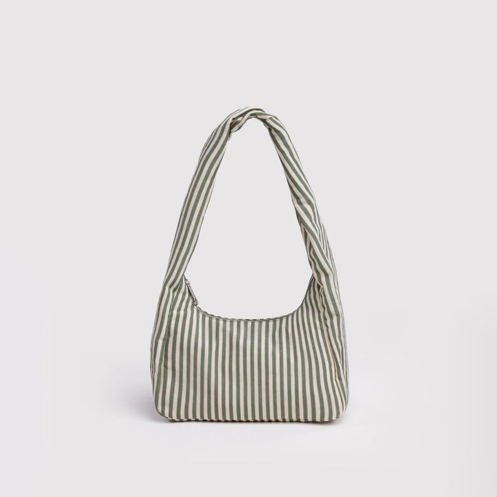 BOLSO - Baggu, Sage Stripe Small Nylon Meringue Bag