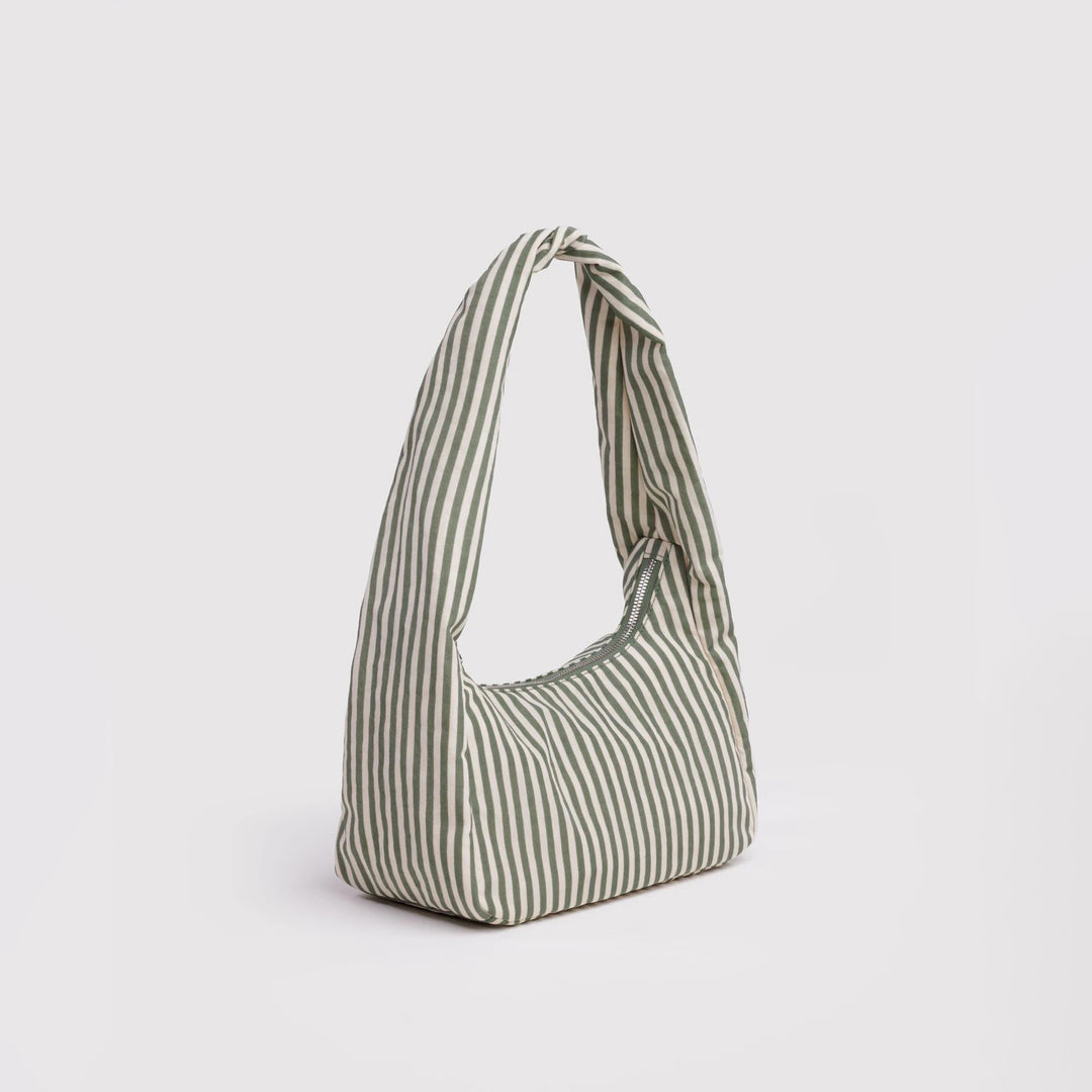 BOLSO - Baggu, Sage Stripe Small Nylon Meringue Bag
