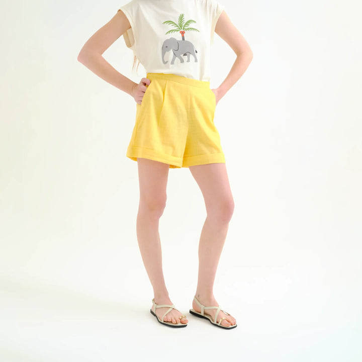 SHORTS - Compañía Fantástica, Giallo cotone