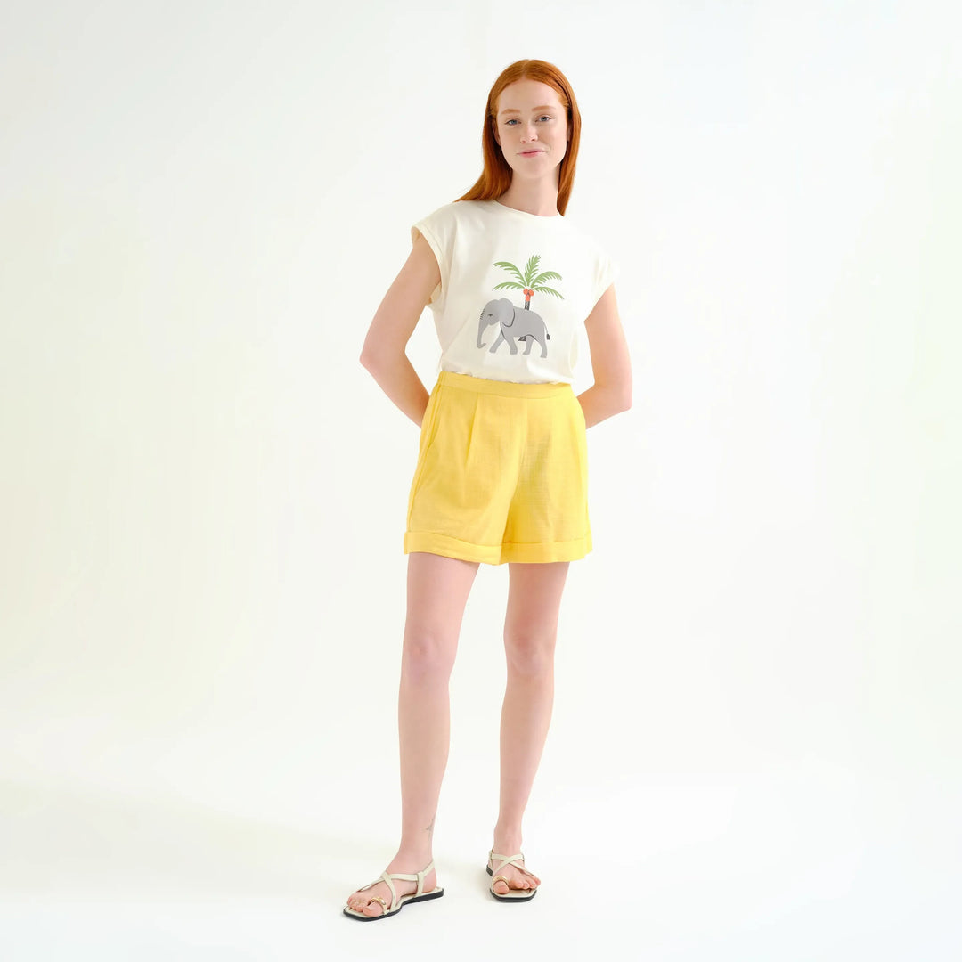 SHORTS - Compañía Fantástica, Giallo cotone