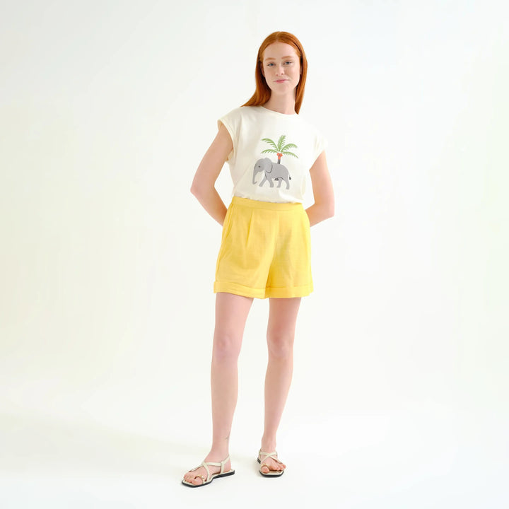 SHORTS - Compañía Fantástica, Giallo cotone