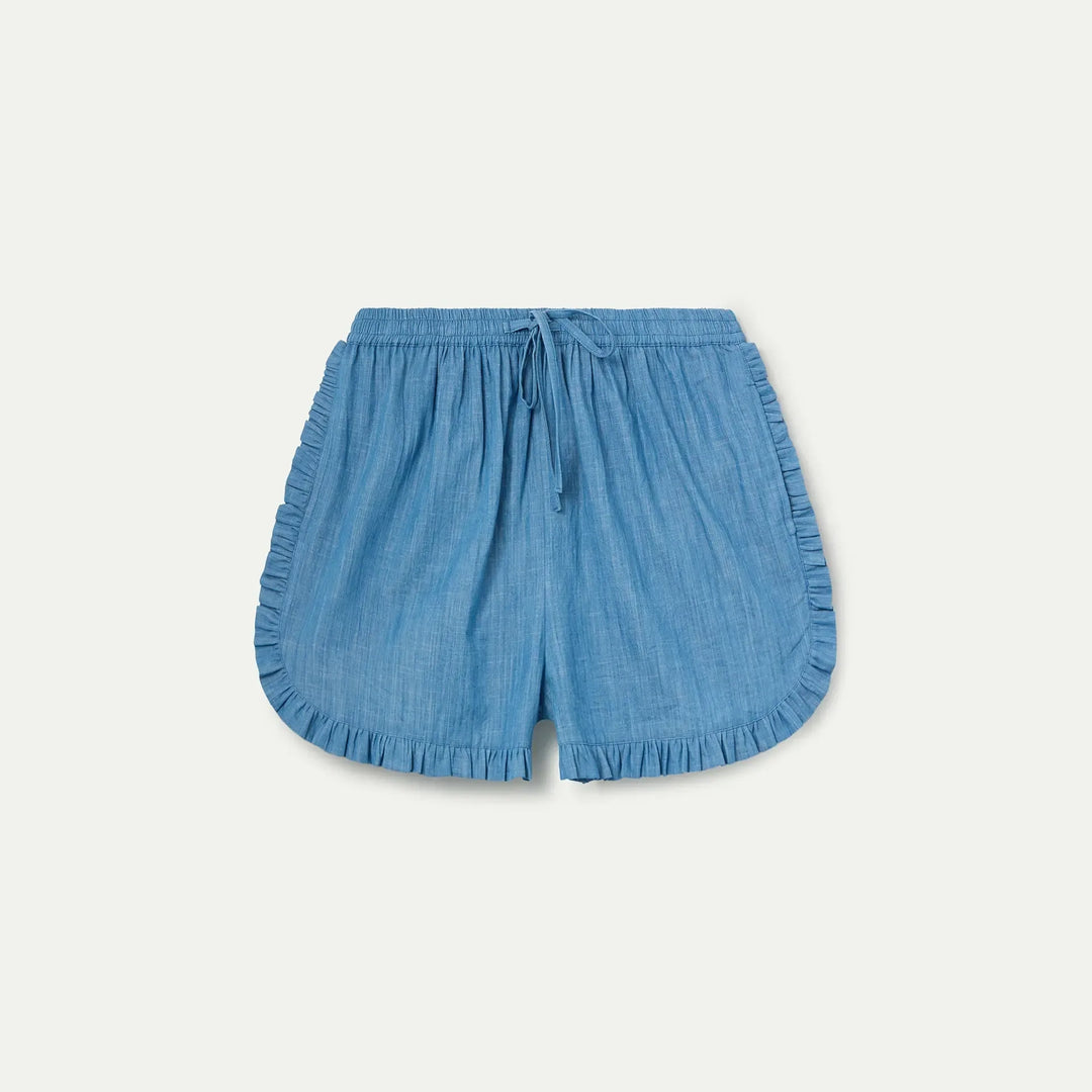 SHORTS - Compañía Fantástica, Chambray azul claro 100% algodón