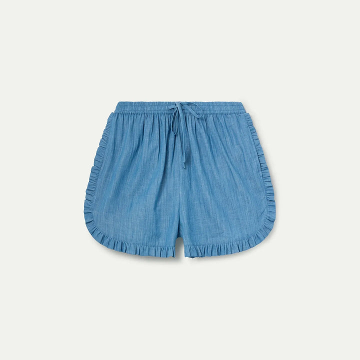 SHORTS - Compañía Fantástica, Chambray azul claro 100% algodón