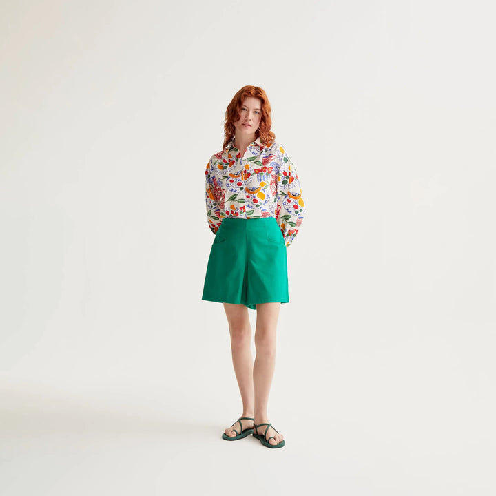 SHORTS - Compañía Fantástica, 100% cotone verde