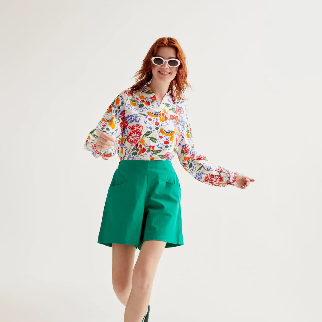 SHORTS - Compañía Fantástica, 100% cotone verde