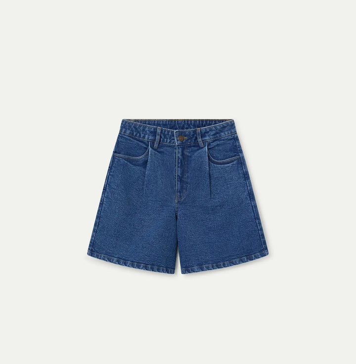 SHORTS - Compañía Fantástica,vaquero azul con detalle de ondas