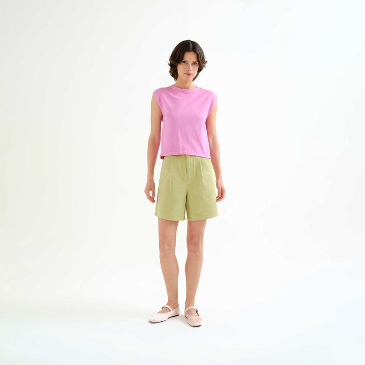 SHORTS - Compañía Fantástica, Verde 100% algodón