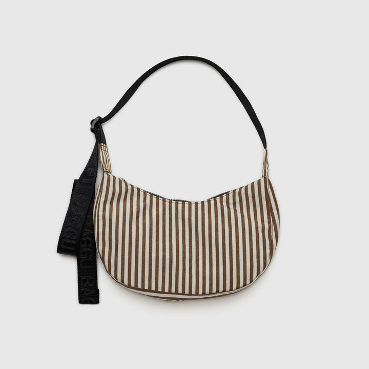 BOLSO - Baggu, Small Crescent Brown Stripe