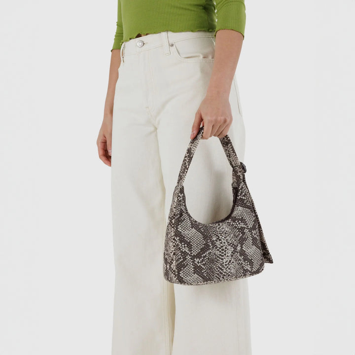 BOLSO - Baggu, Mini Nylon Shoulder Bag Snakeskin