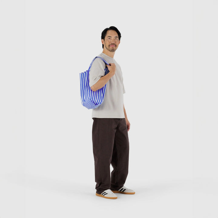 TOTE BAG - Baggu, Blue Painted Stripe