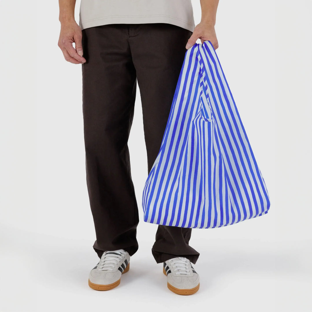 TOTE BAG - Baggu, Blue Painted Stripe