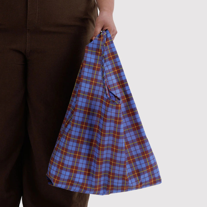 TOTE BAG - Baggu, Blue Tartan Standard