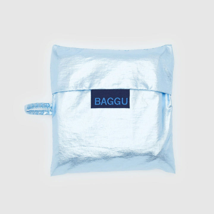 TOTE BAG - Baggu, Metallic Light Blue