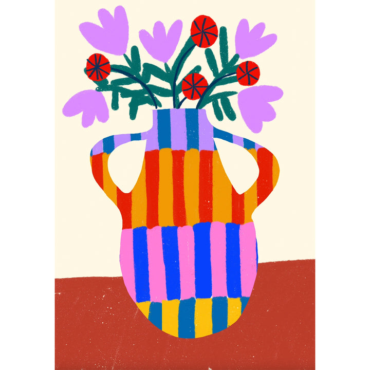 ILUSTRACIÓN - Teresa Rego, Striped Vase with Handles