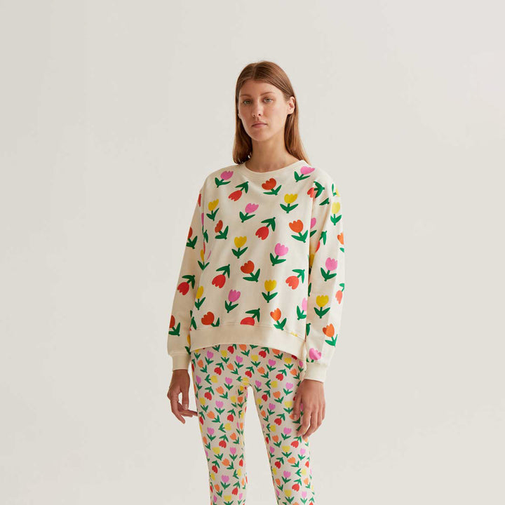 SUDADERA - Compañía Fantástica,  Estampado Multicolor Tulips