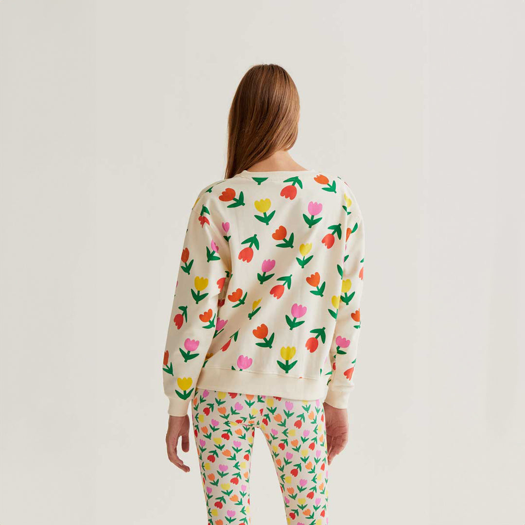 SUDADERA - Compañía Fantástica,  Estampado Multicolor Tulips