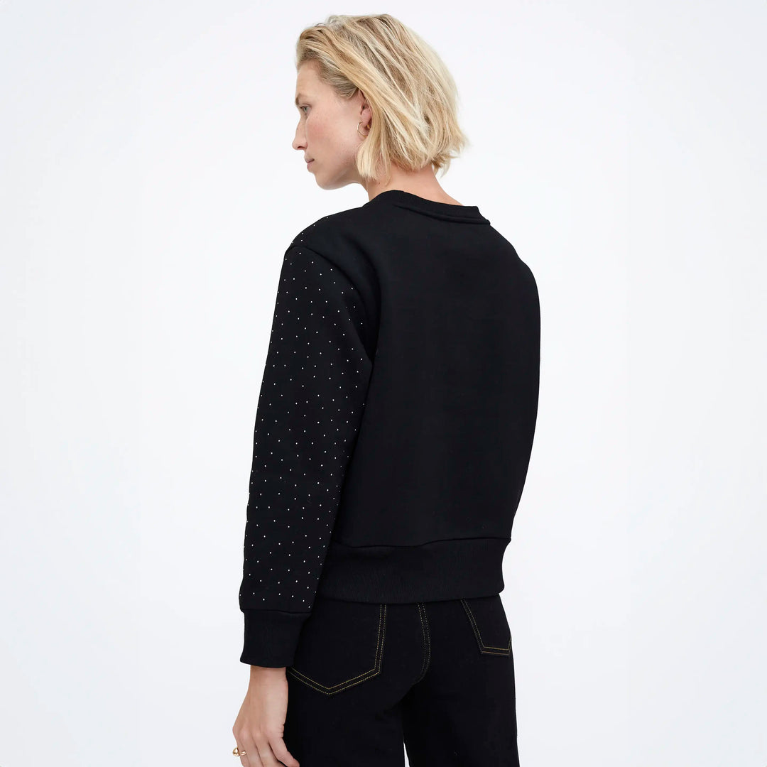 SUDADERA - Wild Pony, Negra con strass plateado.