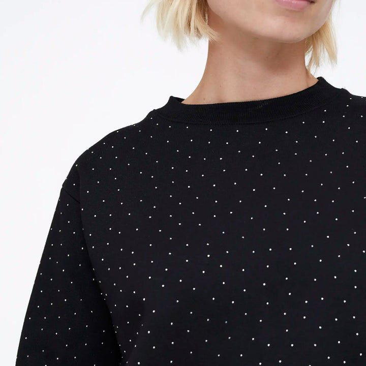 SUDADERA - Wild Pony, Negra con strass plateado.