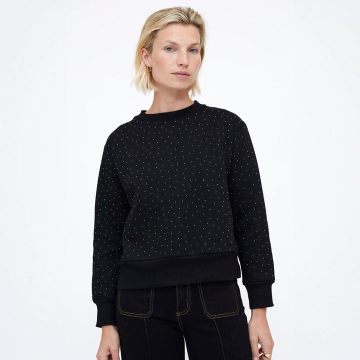 SUDADERA - Wild Pony, Negra con strass plateado.