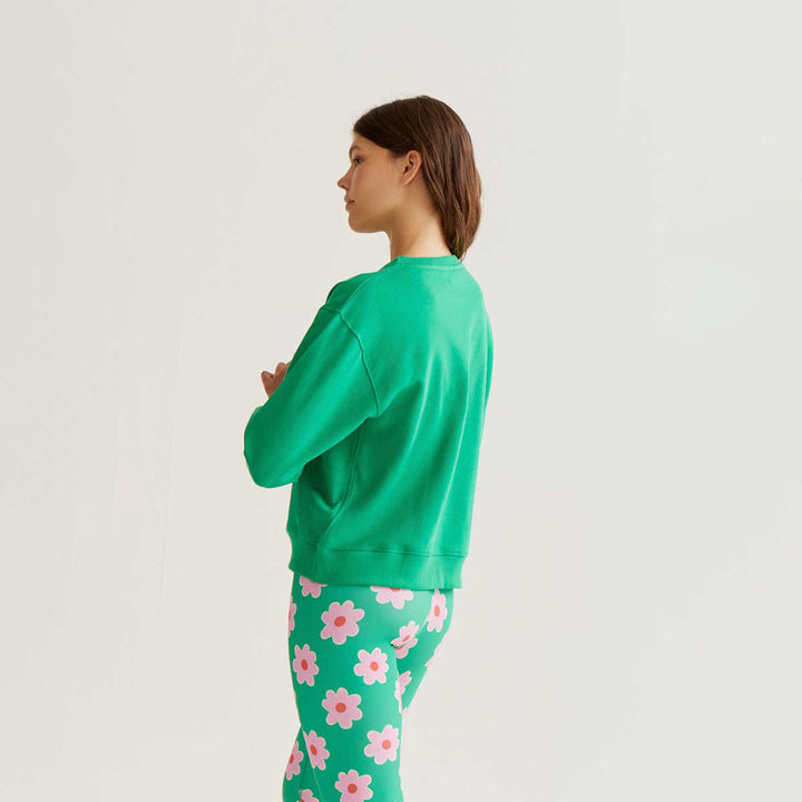 SUDADERA - Compañía Fantástica, Bordado de flor gigante rosa