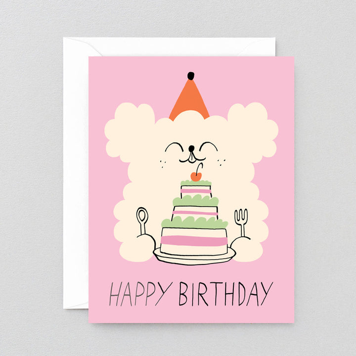 TARJETA FELICITACIÓN - Wrap Magazine, Happy Birthday Dog & Cake