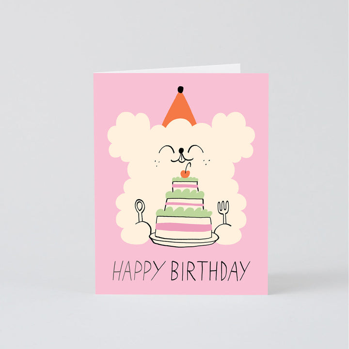 TARJETA FELICITACIÓN - Wrap Magazine, Happy Birthday Dog & Cake