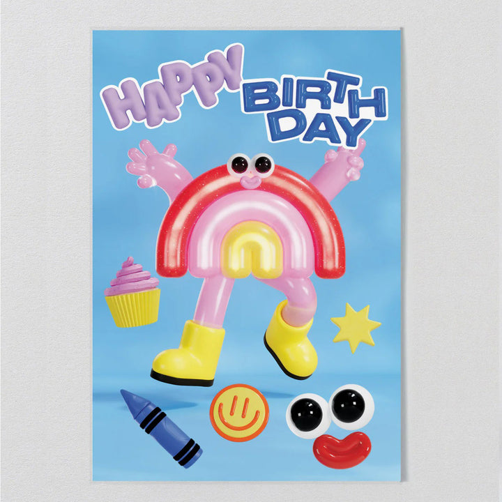 TARJETA FELICITACIÓN - Wrap Magazine, Rainbow Sticker Card