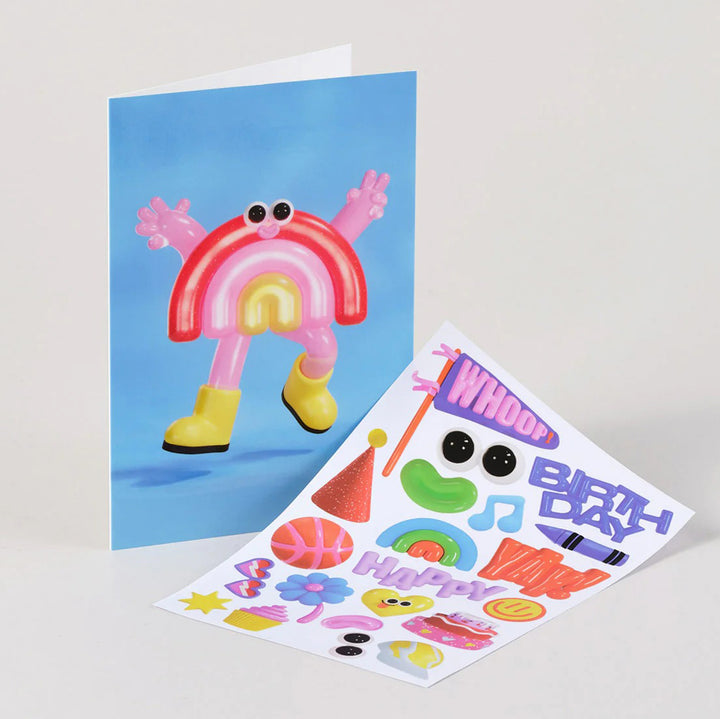 TARJETA FELICITACIÓN - Wrap Magazine, Rainbow Sticker Card