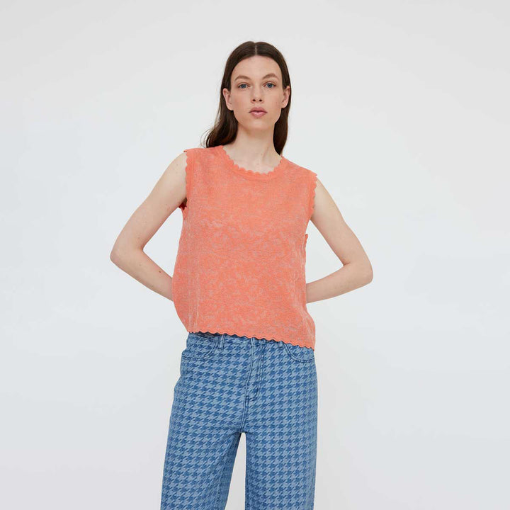 TOP - Wild Pony, Encaje coral