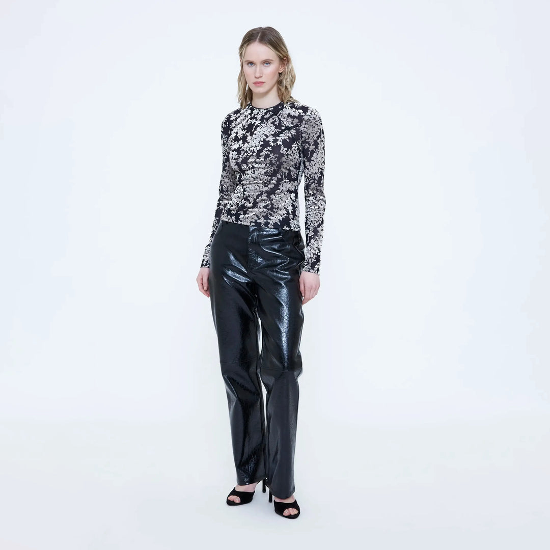 TOP - Wild Pony, Estampado Devore blanco y negro