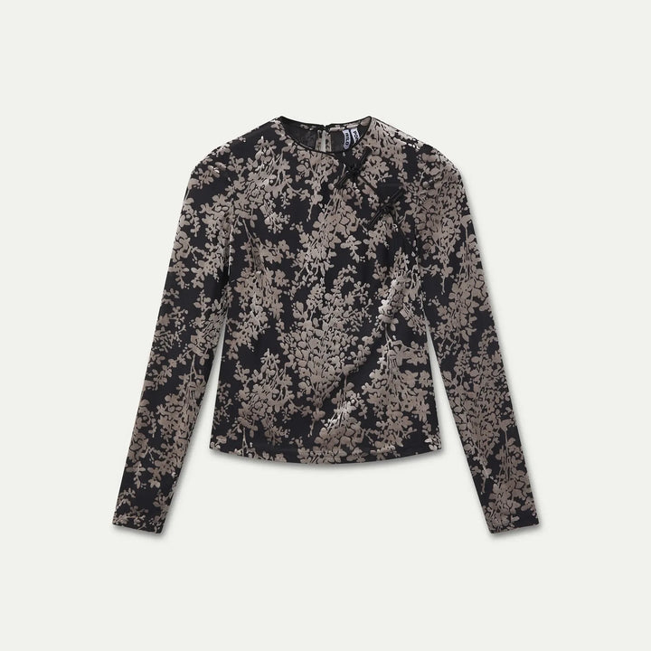 TOP - Wild Pony, Estampado Devore blanco y negro
