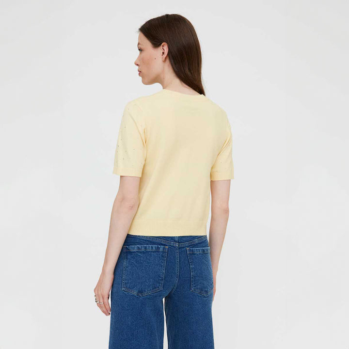 TOP - Wild Pony, Punto amarillo con detalle strass