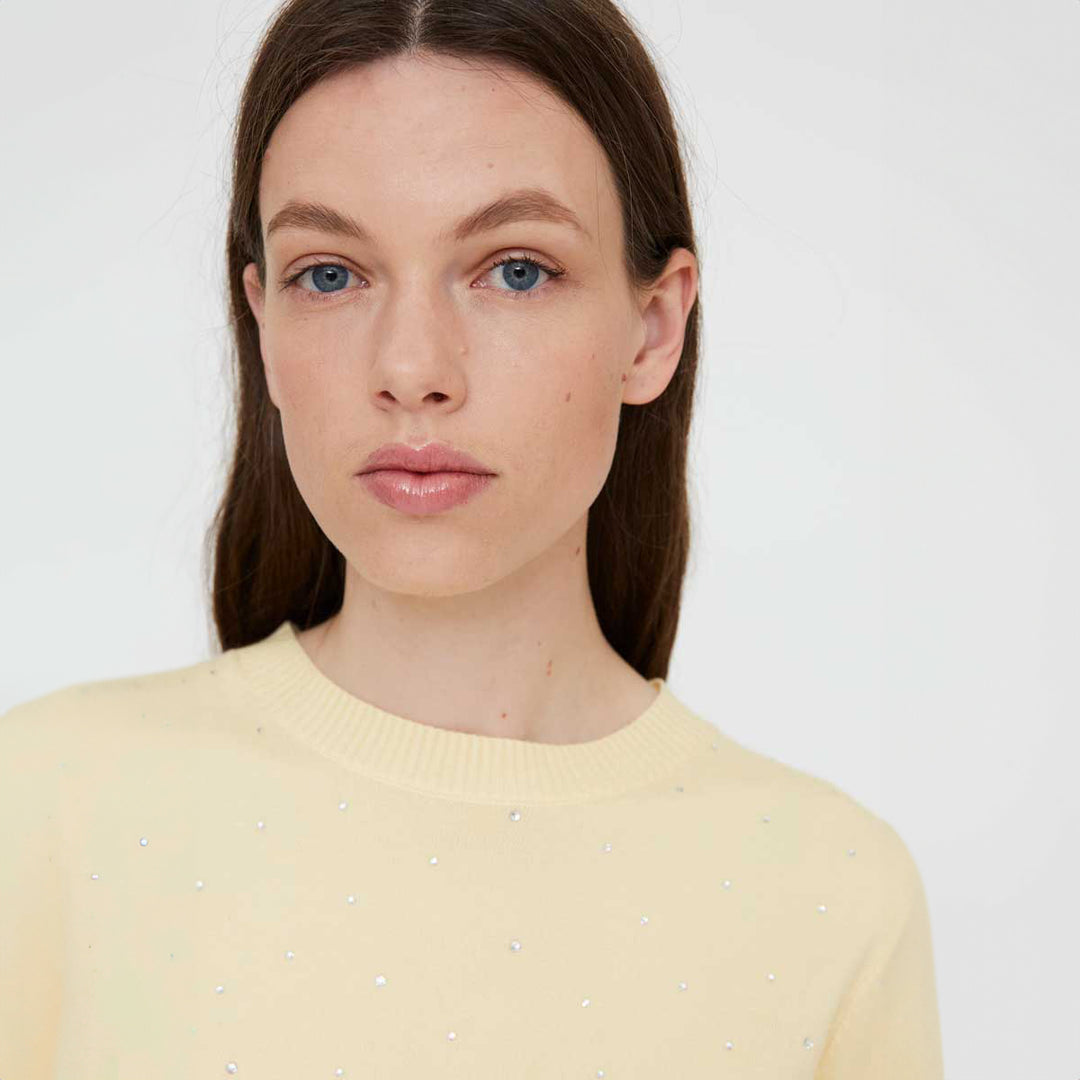 TOP - Wild Pony, Punto amarillo con detalle strass