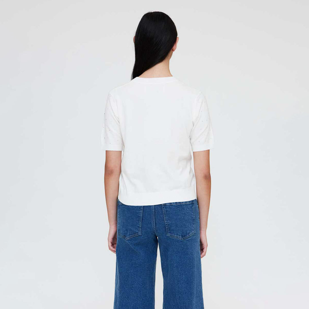 TOP - Wild Pony, Punto blanco con detalle strass