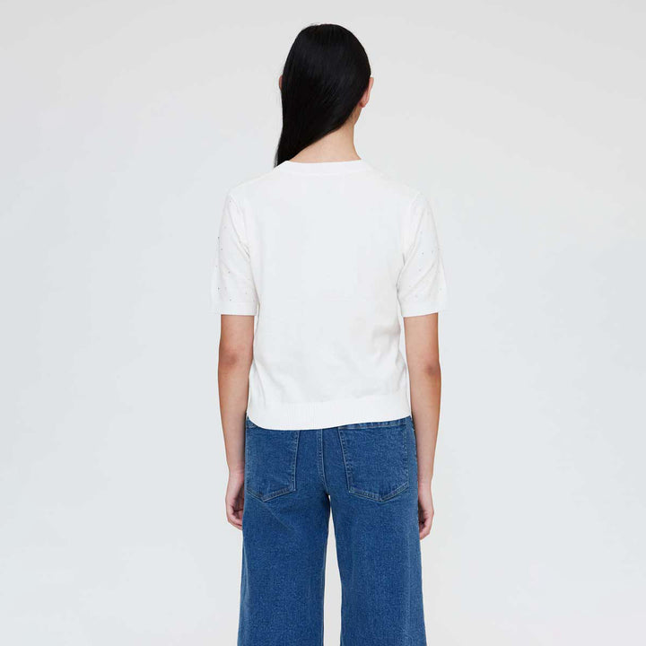 TOP - Wild Pony, Punto blanco con detalle strass