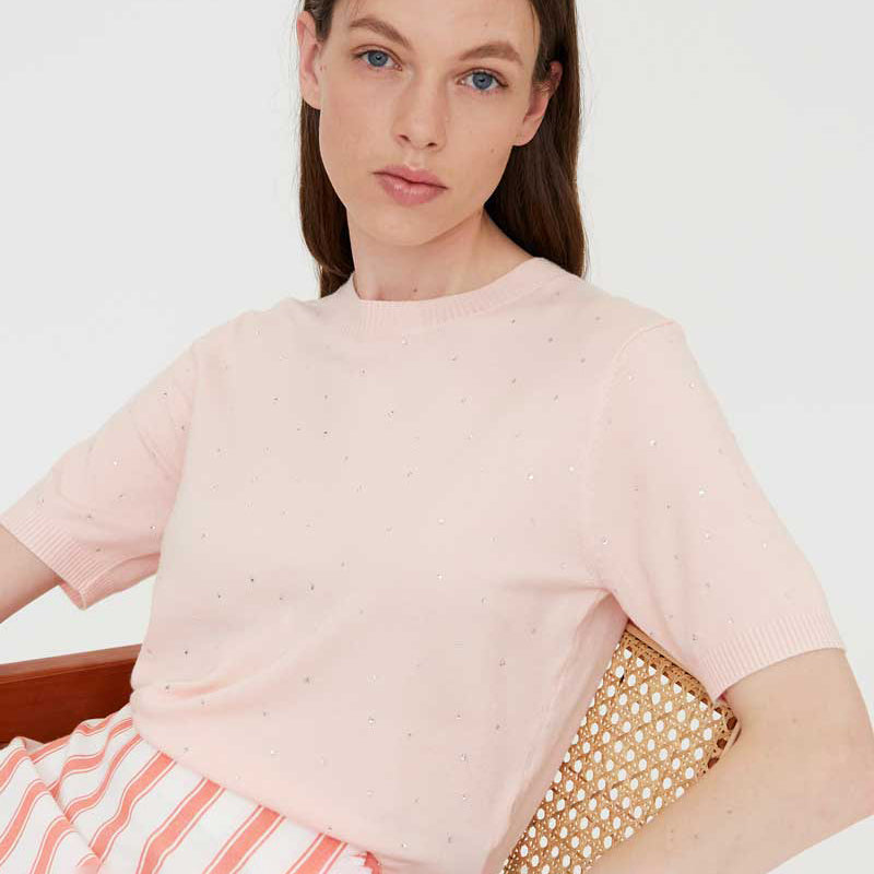 TOP - Wild Pony, Punto rosado con detalle strass